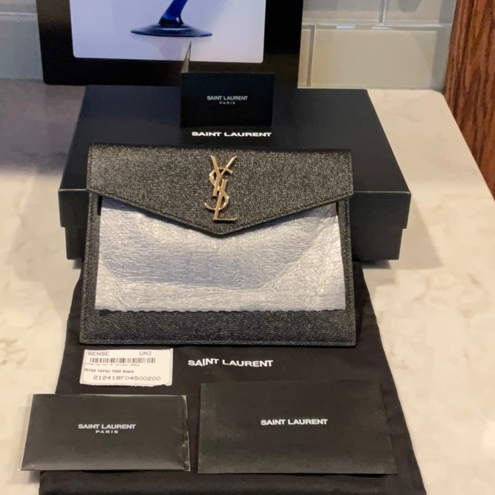 YSL UPTOWN POUCH, CLUTCH.
